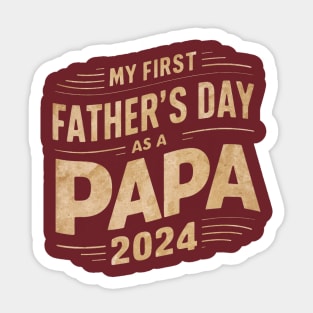 First Time Papa Est 2024 Fathers Day Sticker